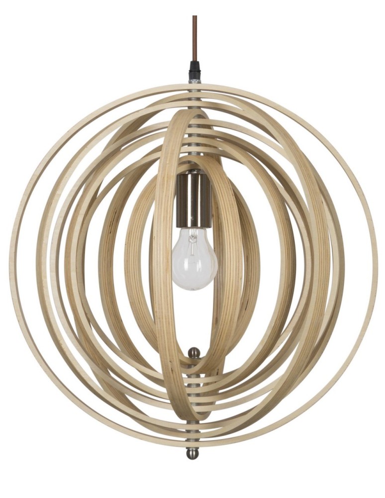 Pendant lamps - Luces Exclusivas MARTIN Pendant 1xE27 LED natural wood LE42097 - product kolory-swiatla.pl 2