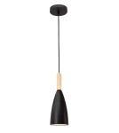 Pendant lamps - Luces Exclusivas MORENO Pendant 1xE14 LED black/natural wood LE42106 - product 1