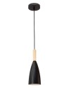 Luces Exclusivas MORENO Pendant 1xE14 LED black/natural wood LE42106