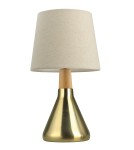 Table lamps with lampshade - Luces Exclusivas OVALLE Table 1xE14 LED brass/sand LE42120 - product 1