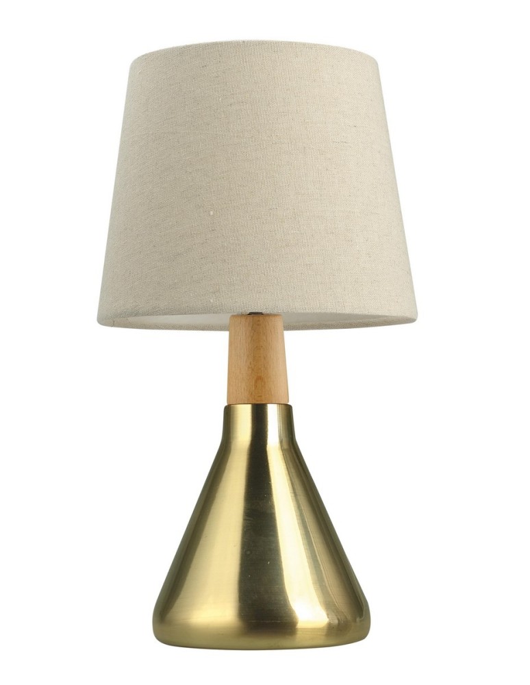 Table lamps with lampshade - Luces Exclusivas OVALLE Table 1xE14 LED brass/sand LE42120 - product kolory-swiatla.pl 1