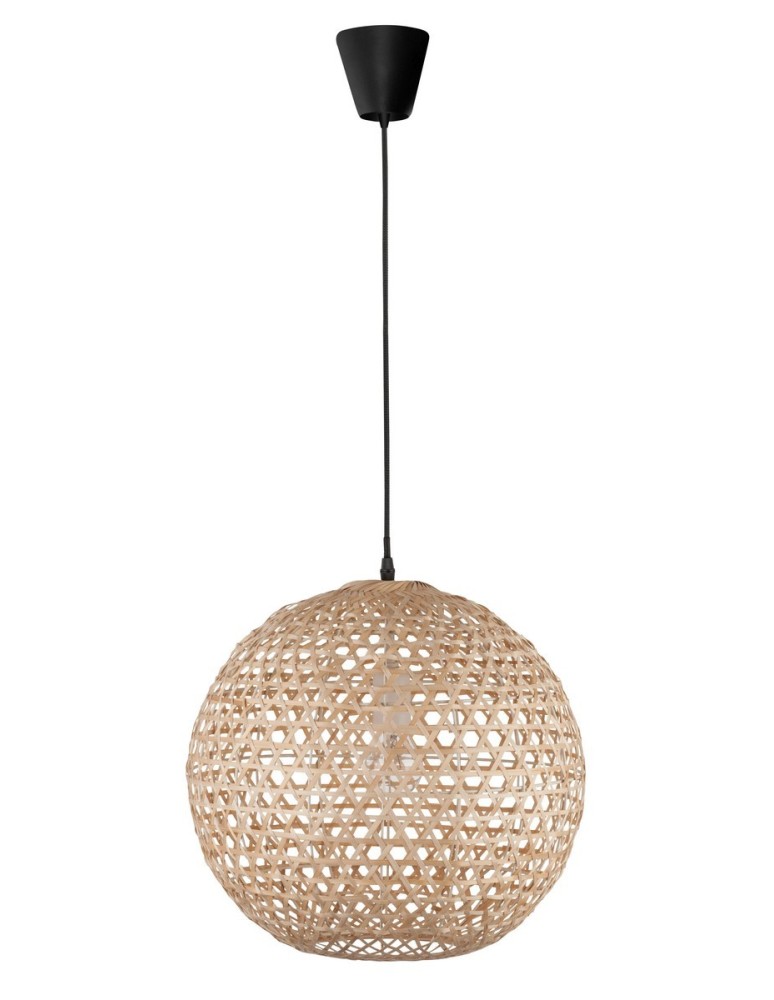 Boho pendant lamps - Luces Exclusivas OVIEDO Pendant 1xE27 LED natural bamboo LE42121 - product kolory-swiatla.pl 1
