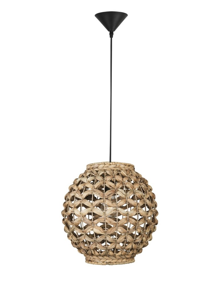 Boho pendant lamps - Luces Exclusivas PARANA Pendant 1xE27 LED natural/black LE42133 - product kolory-swiatla.pl 1