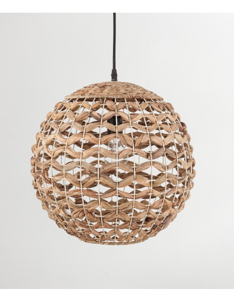 Boho pendant lamps - Luces Exclusivas PARANA Pendant 1xE27 LED natural/black LE42135 - product kolory-swiatla.pl 1