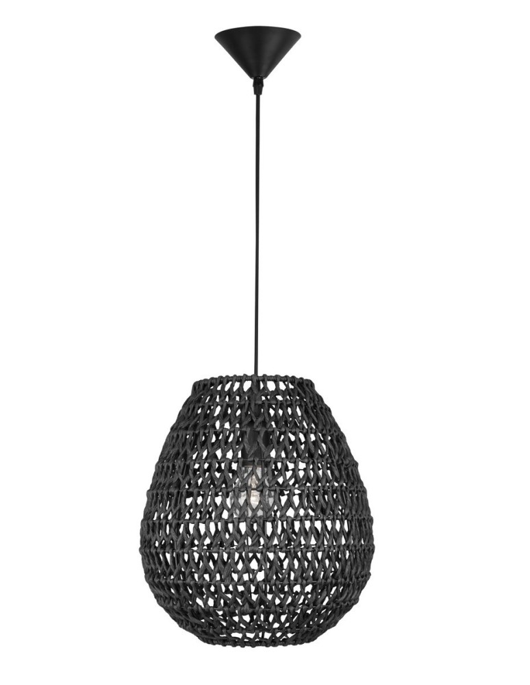 Boho pendant lamps - Luces Exclusivas PARANA Pendant 1xE27 LED black LE42139 - product kolory-swiatla.pl 1
