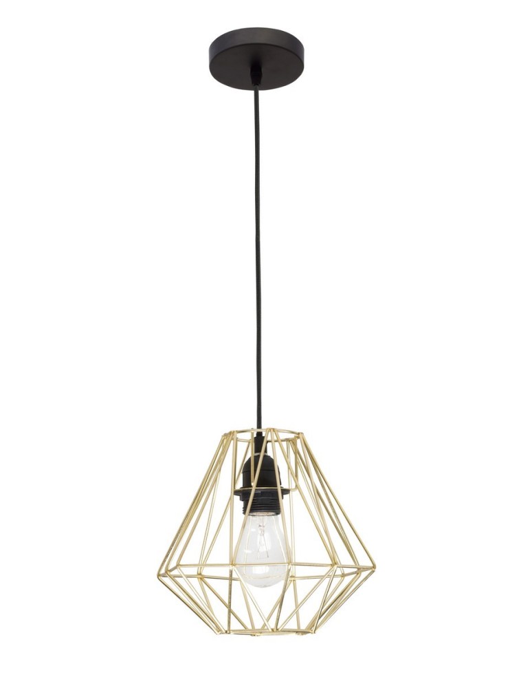 Loft pendant lamps - Luces Exclusivas QUIBOR Pendant 1xE27 LED brass LE42156 - product kolory-swiatla.pl 1