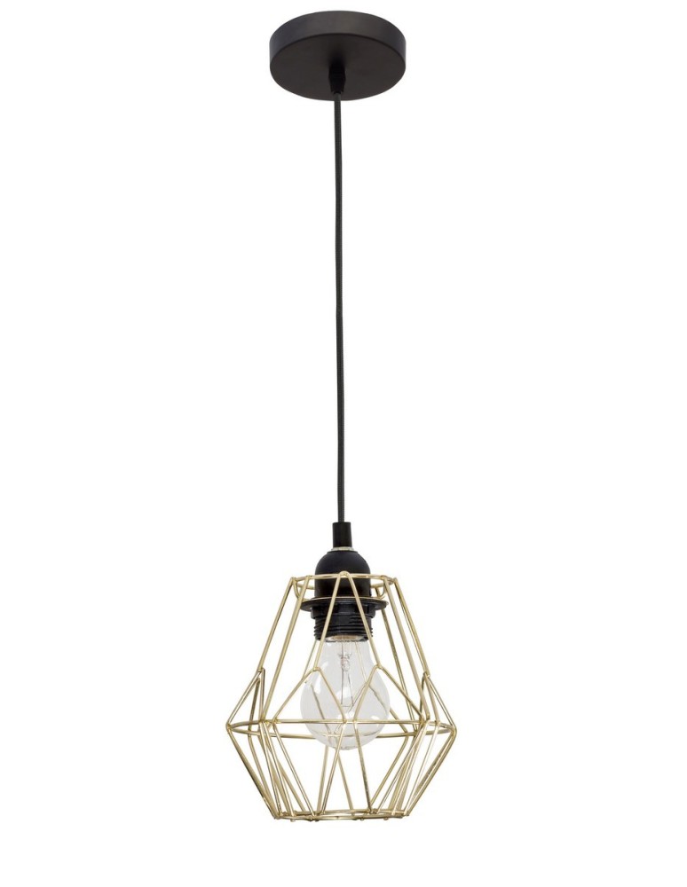 Pendant lamps - Luces Exclusivas QUIBOR Pendant 1xE27 LED brass LE42157 - product kolory-swiatla.pl 1