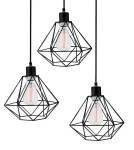 Triple pendant lamps - Luces Exclusivas PUERTO Pendant 3xE27 LED black LE42167 - product 2