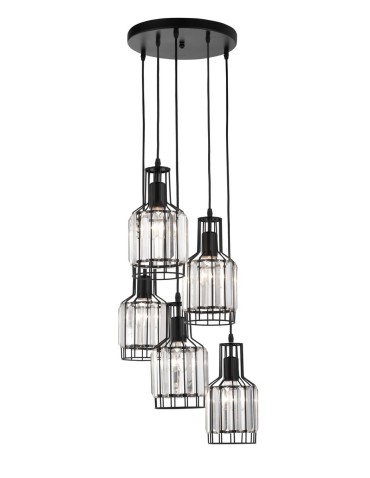 Luces Exclusivas TANDIL Pendant 5xE27 LED black LE42178