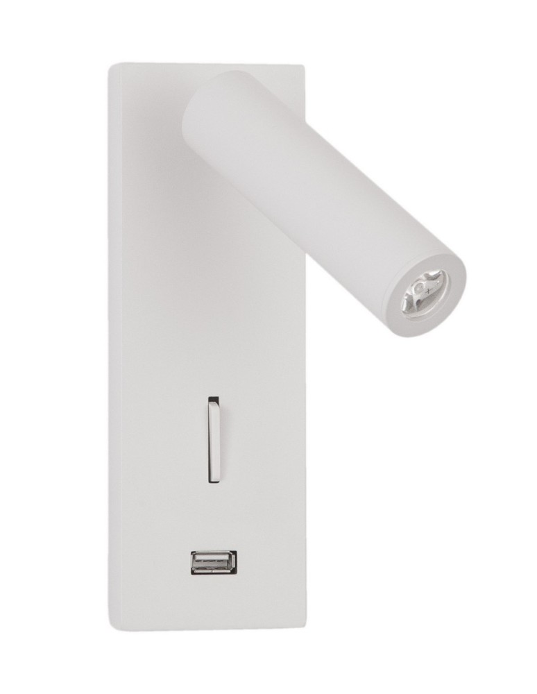 Reading wall lamps - Luces Exclusivas ZARZAL USB Wall LED 3W 210lm 3000K white LE42224 - product kolory-swiatla.pl 1
