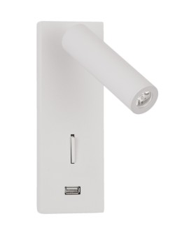 Luces Exclusivas ZARZAL USB Wall LED 3W 210lm 3000K white LE42224