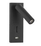 Reading wall lamps - Luces Exclusivas ZARZAL USB Wall LED 3W 210lm 3000K black LE42225 - product 1