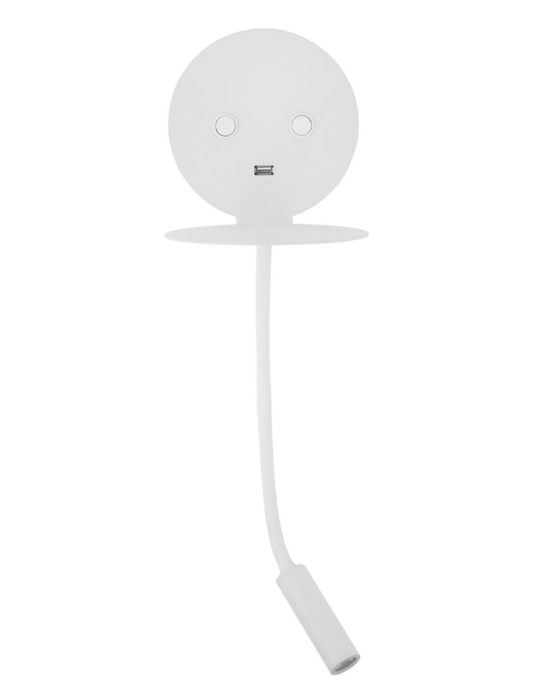 Reading wall lamps - Luces Exclusivas ACACIAS USB Wall LED 6W+3W 520lm 3000K white LE42226 - product kolory-swiatla.pl 1