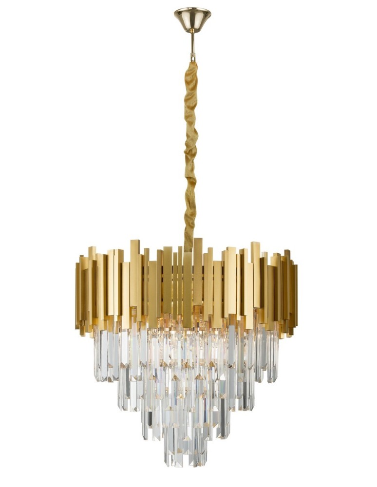Glamour chandeliers - Luces Exclusivas CAMPANA Pendant 8xE14 LED gold LE42285 - product kolory-swiatla.pl 1