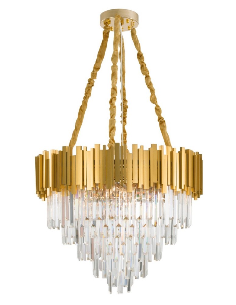 Glamour chandeliers - Luces Exclusivas CAMPANA Pendant 12xLED E14 gold LE42288 - product kolory-swiatla.pl 1