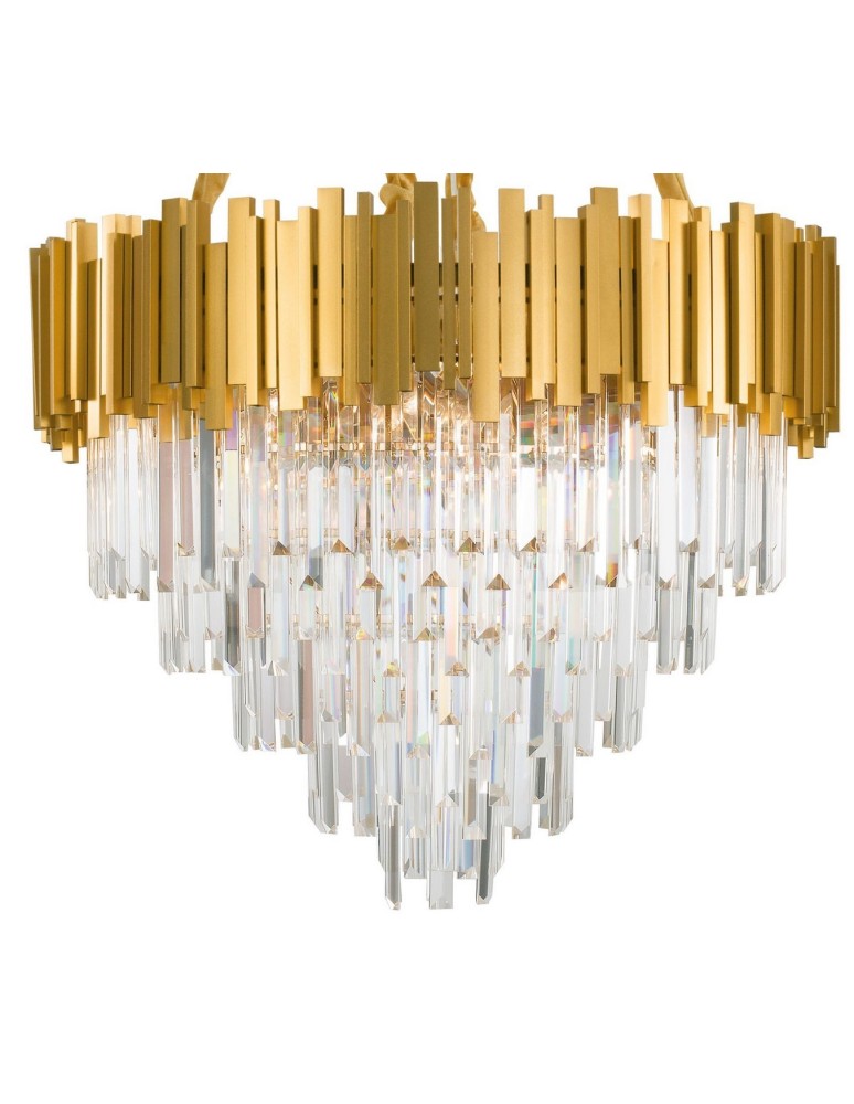 Glamour chandeliers - Luces Exclusivas CAMPANA Pendant 12xLED E14 gold LE42288 - product kolory-swiatla.pl 2