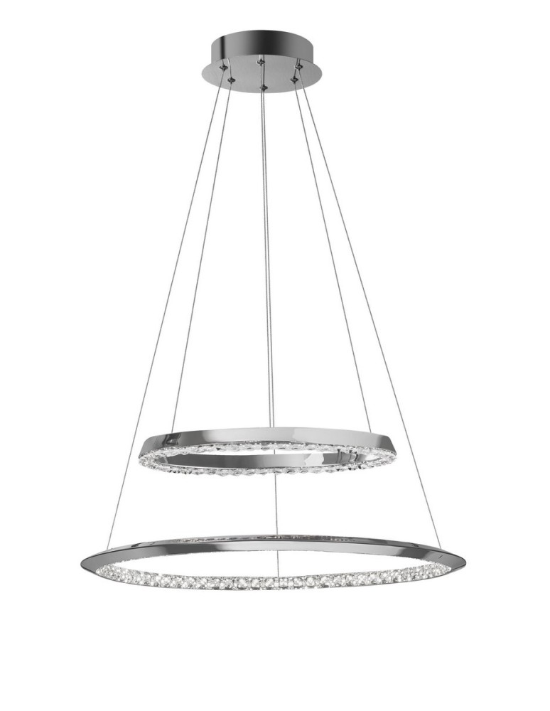 Pendant lamps circles - Luces Exclusivas CAUCETE LED Pendant 36W 1980lm 3000K Dimmable chrome LE42309. - product kolory-swiatla.pl 1