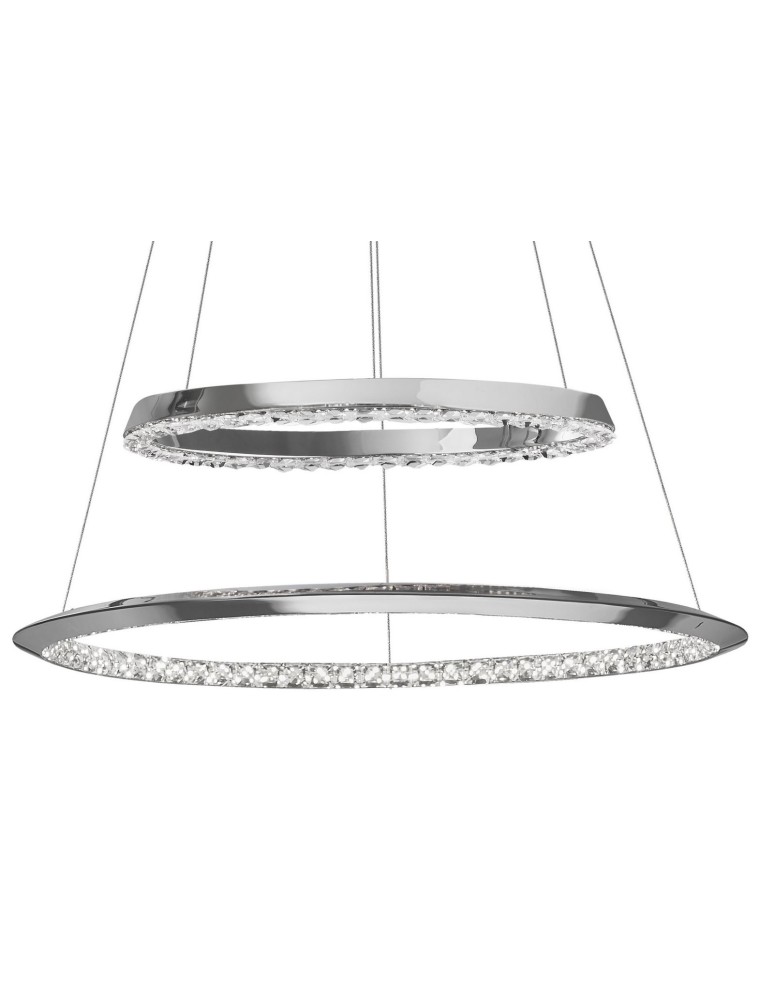 Pendant lamps circles - Luces Exclusivas CAUCETE LED Pendant 36W 1980lm 3000K Dimmable chrome LE42309. - product kolory-swiatla.pl 2