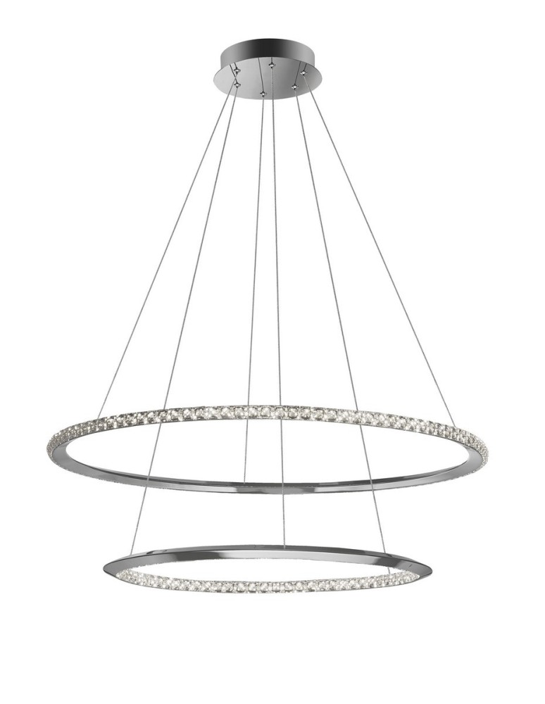 Pendant lamps circles - Luces Exclusivas CAUCETE LED Pendant 50W 2570lm 3000K Dimmable Chrome LE42310 - product kolory-swiatla.pl 1