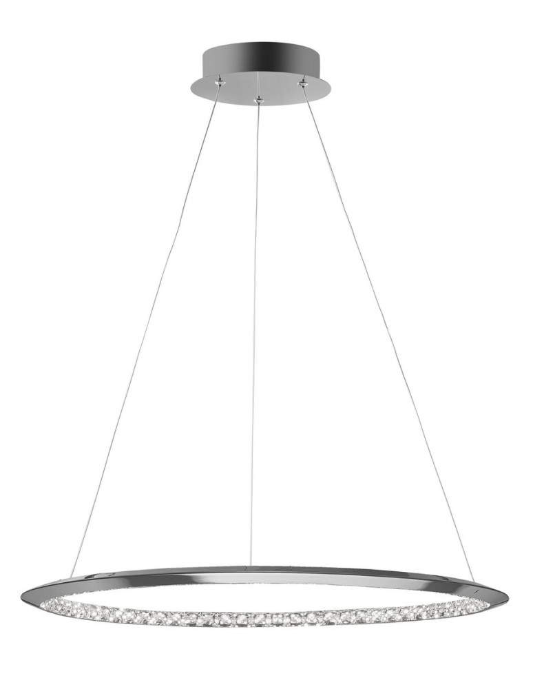 Pendant lamps circles - Luces Exclusivas CAUCETE LED Pendant 32W 1580lm 3000K Dimmable Chrome LE42311 - product kolory-swiatla.pl 1