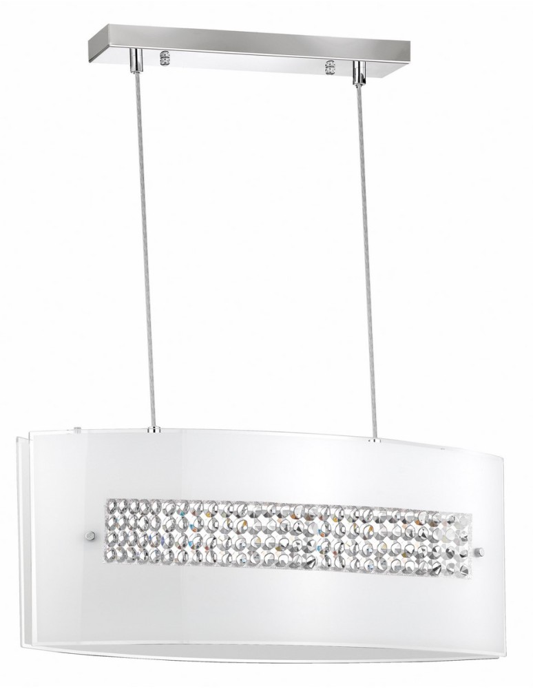 Pendant lamps - Luces Exclusivas DOLORES Pendant 3xE27 LED white/chrome LE42354 - product kolory-swiatla.pl 1