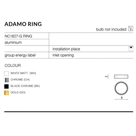 Azzardo ADAMO MIDST BLACK CHROME 1xGU10 Recessed Black/Chrome AZ1480.