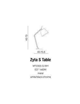 AZzardo ZYTA S White MT2300-S WH Desk Lamp. - product 2