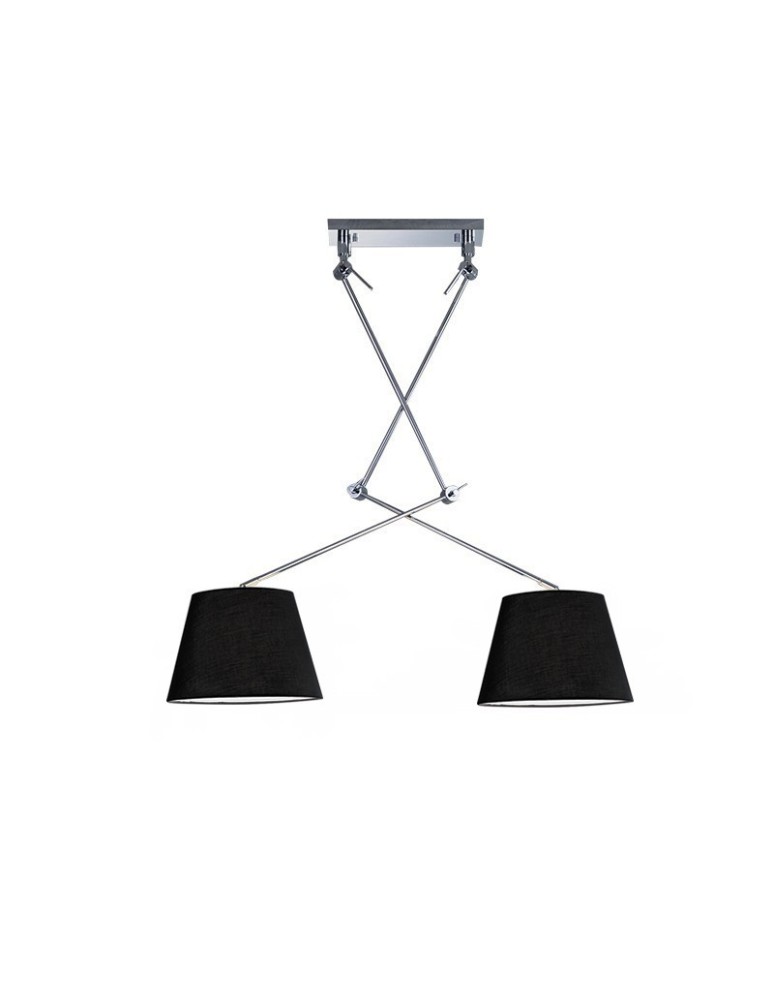 Double pendant lamps - AZzardo ADAM 2 S PENDANT Black Pendant AZ1842+AZ2600(2x) - product kolory-swiatla.pl 1
