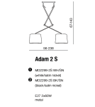 Double pendant lamps - AZzardo ADAM 2 S PENDANT Black Pendant AZ1842+AZ2600(2x) - product 4