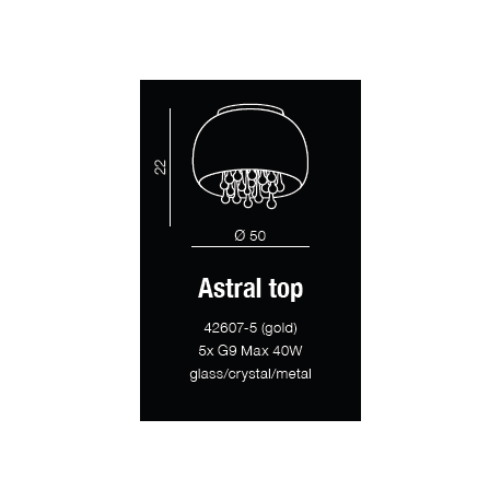 Azzardo ASTRAL PENDANT/TOP 5xG9 2in1 Ceiling or Pendant Light Gold AZ1647