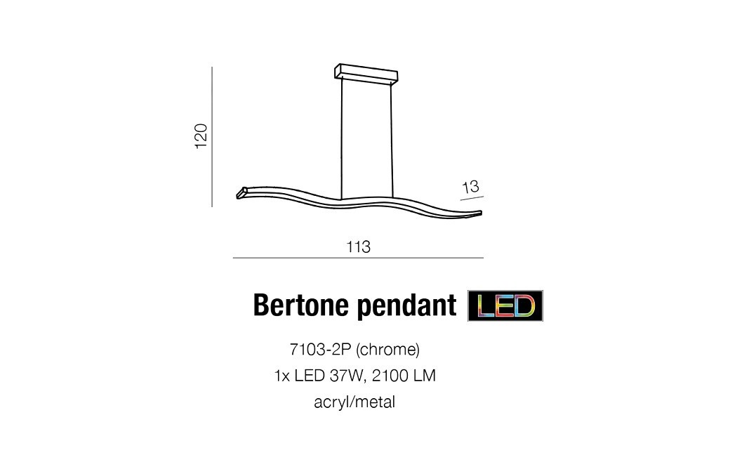 Azzardo BERTONE PENDANT 1xLED Pendant White AZ1290
