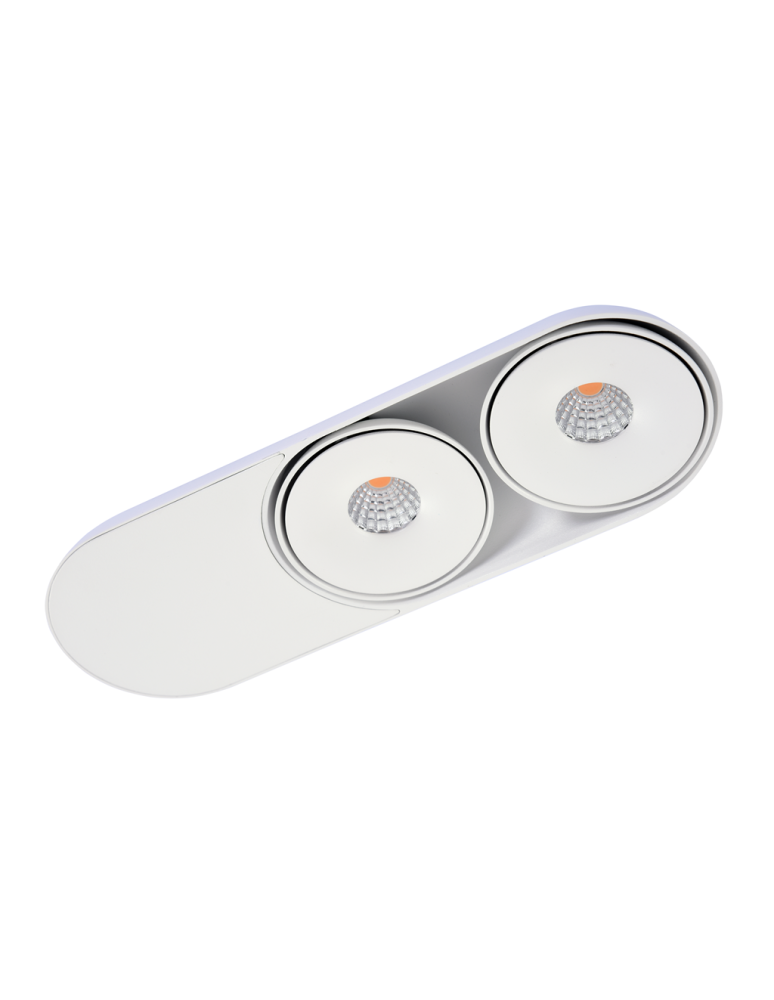 Flush-mounted directional lights - Azzardo TORONTO 2 WH LED 2x10W 2x680lm 3000K Drop-in Swivel White AZ4072 - product kolory-swiatla.pl 1