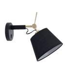 Cantilever wall lamps - Azzardo ZYTA WALL XS BK/GO BLACK 1xE27 Wall Mounted with On/Off Switch Movable with Black Lampshade Arm Black and Gold AZ4185 - product 1