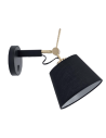 Azzardo ZYTA WALL XS BK/GO BLACK 1xE27 Wall Mounted with On/Off Switch Movable with Black Lampshade Arm Black and Gold AZ4185