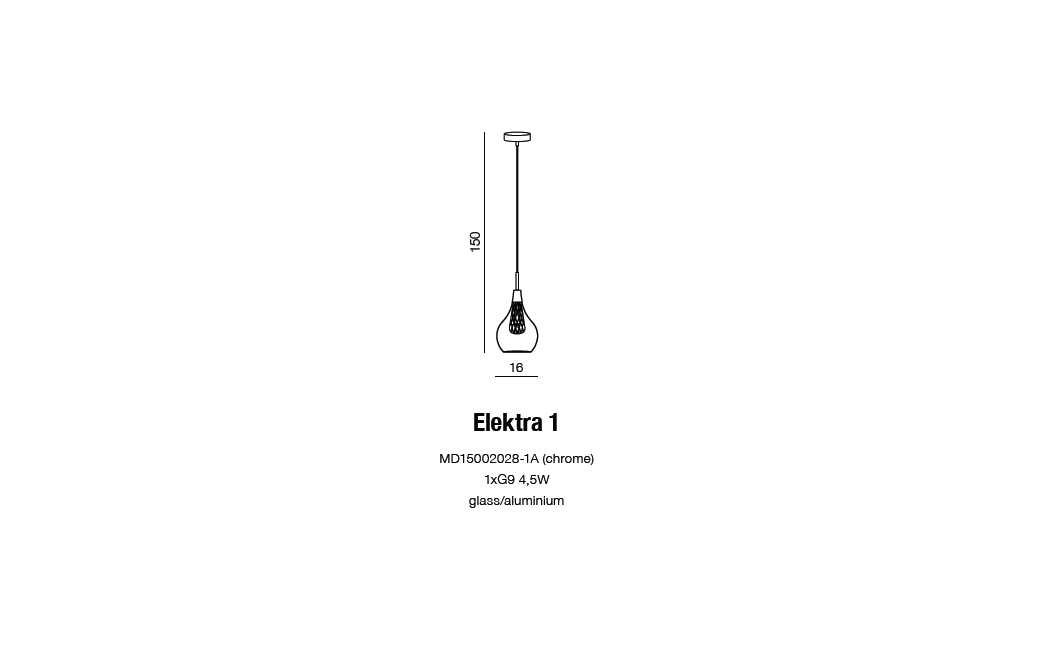 Azzardo ELEKTRA 3 LINE 3xG9 Wisząca Przeźroczysty/chrom AZ1689