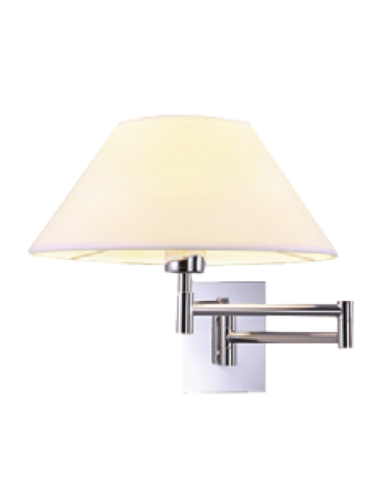 Wall lamps with lampshade - Azzardo TRAPEZIO WALL 1xE27 Wall mounted White/Chrome AZ1542 - product kolory-swiatla.pl 1