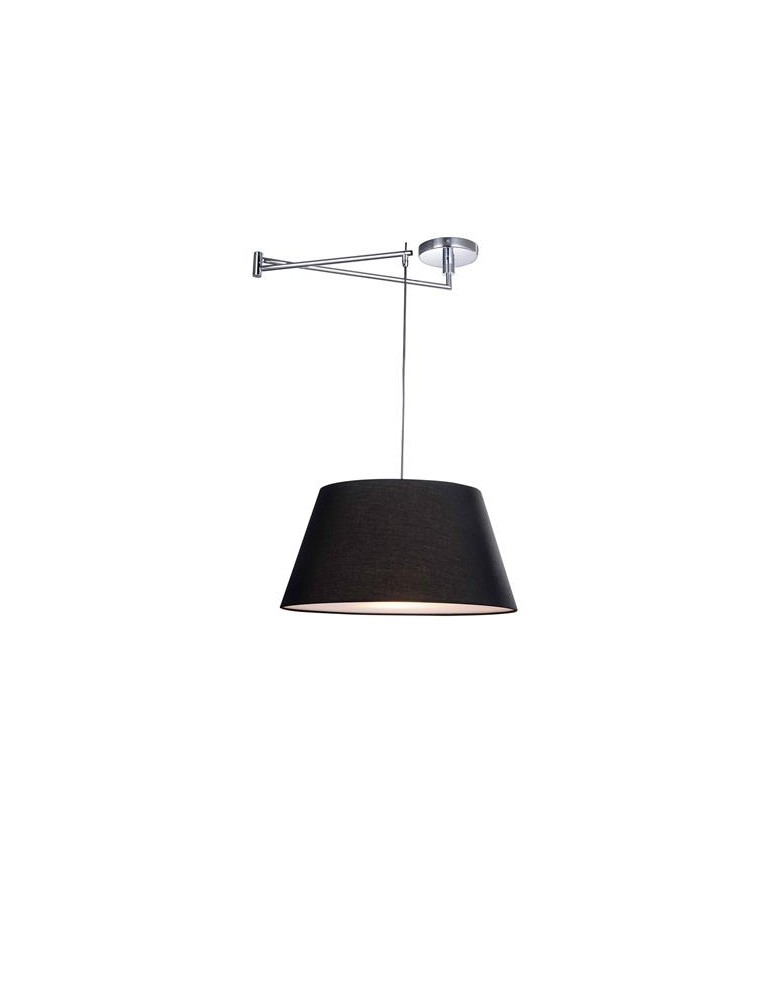 Pendant lamps with lampshade - AZzardo NATALIA S Black AZ1924+AZ2590 (includes 50cm black lampshade) Pendant. - product kolory-swiatla.pl 1