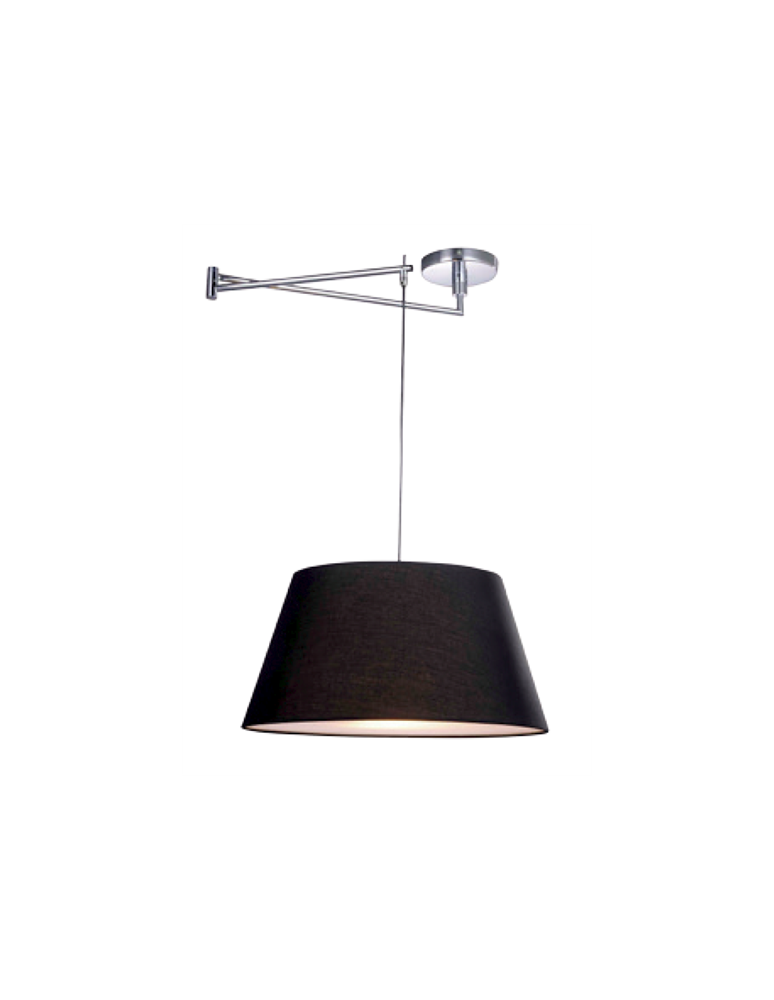 Pendant lamps with lampshade - AZzardo NATALIA S Black AZ1924+AZ2590 (includes 50cm black lampshade) Pendant. - product kolory-swiatla.pl 2
