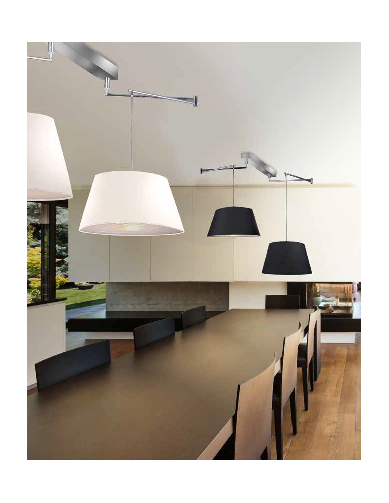 Pendant lamps with lampshade - AZzardo NATALIA S Black AZ1924+AZ2590 (includes 50cm black lampshade) Pendant. - product kolory-swiatla.pl 3