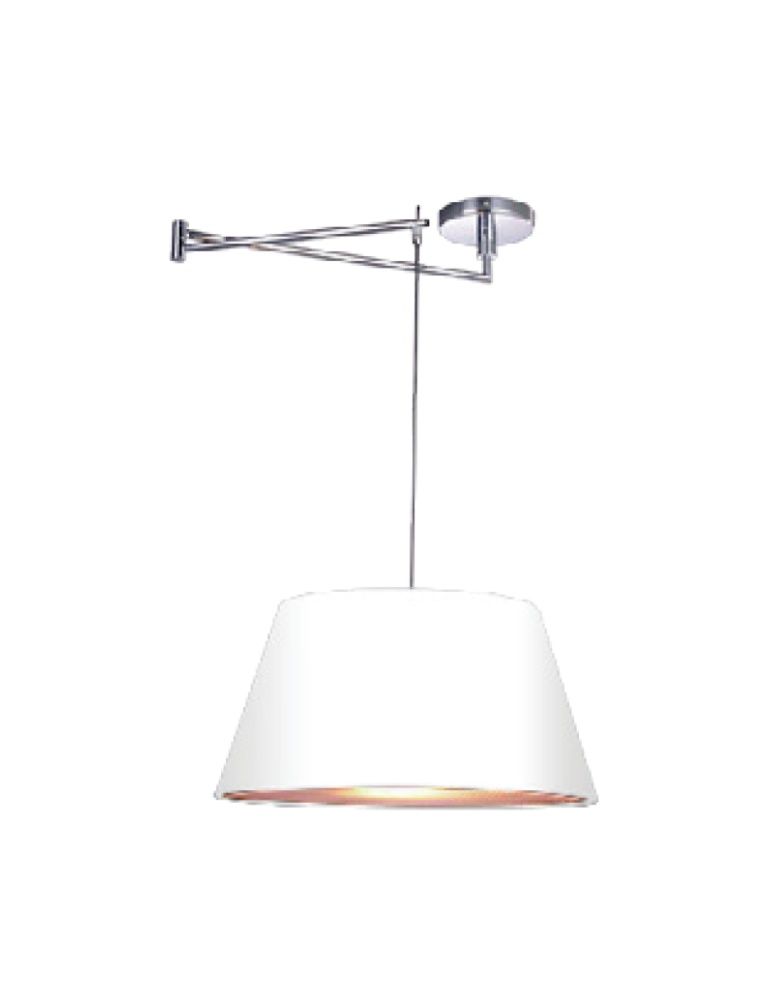 Pendant lamps with lampshade - AZzardo NATALIA S White AZ1924+AZ2592 (includes 50cm white lampshade) Pendant. - product kolory-swiatla.pl 4