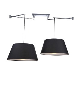 AZzardo NATALIA 2S Black AZ1923/AZ2590 (includes 2x 50cm black lampshade) Pendant.