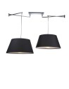AZzardo NATALIA 2S Black AZ1923/AZ2590 (includes 2x 50cm black lampshade) Pendant.