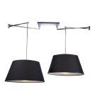 Double pendant lamps - AZzardo NATALIA 2S Black AZ1923/AZ2590 (includes 2x 50cm black lampshade) Pendant. - product 2