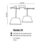 Double pendant lamps - AZzardo NATALIA 2S Black AZ1923/AZ2590 (includes 2x 50cm black lampshade) Pendant. - product 4