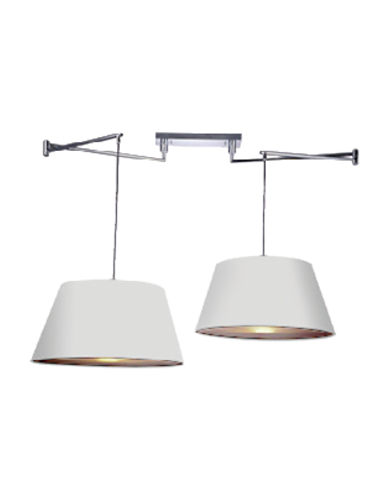 Double pendant lamps - AZzardo NATALIA 2S White AZ1923/AZ2592 (includes 2x 50cm white lampshade) Pendant. - product kolory-swiatla.pl 1
