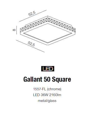 Azzardo GALLANT 50 SQUARE 1xLED Ceiling Translucent/White AZ1595 - product 2