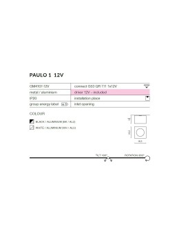 Azzardo PAULO 1 12V WHITE/WHITE 1xAR111 Natynkowa Biały AZ1790 - produkt 2