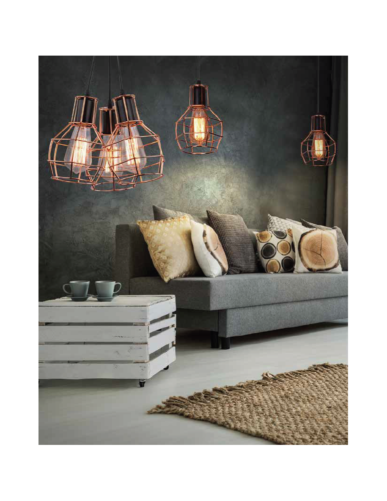 Azzardo CARRON 3 COPPER 3xE27 Copper Pendant AZ1660