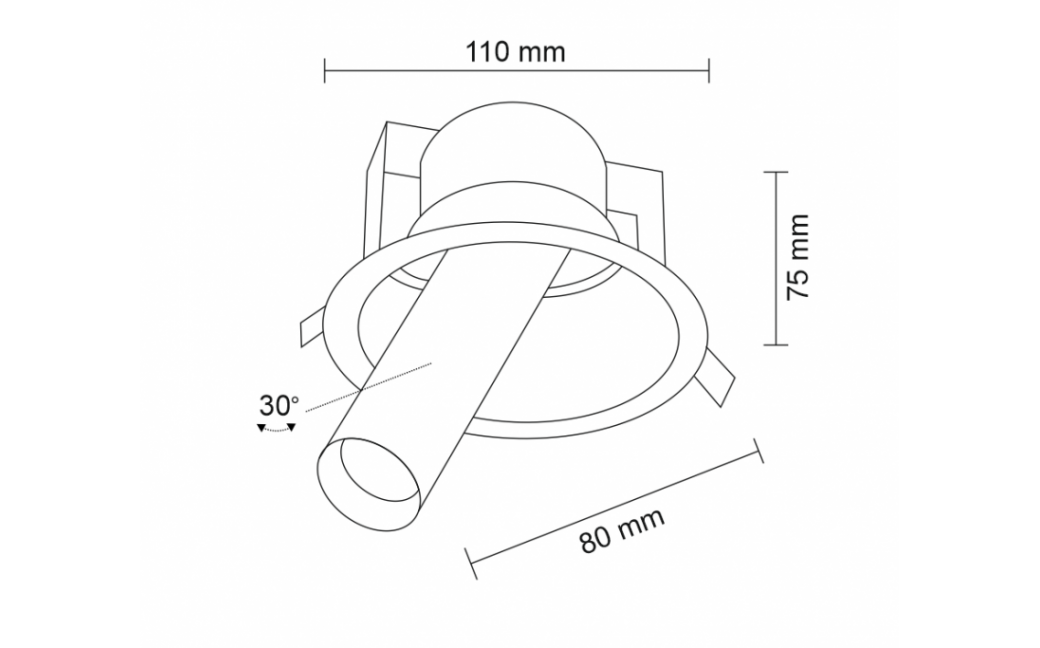 Shilo YAKUMO 1xGU10 MR11 czarny wpuszczana 7804