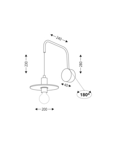 Shilo IKEDA 1xE27 black wall lamp 7978 - product 2
